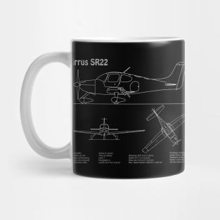 Cirrus SR22 - Airplane Blueprint - PDpng Mug